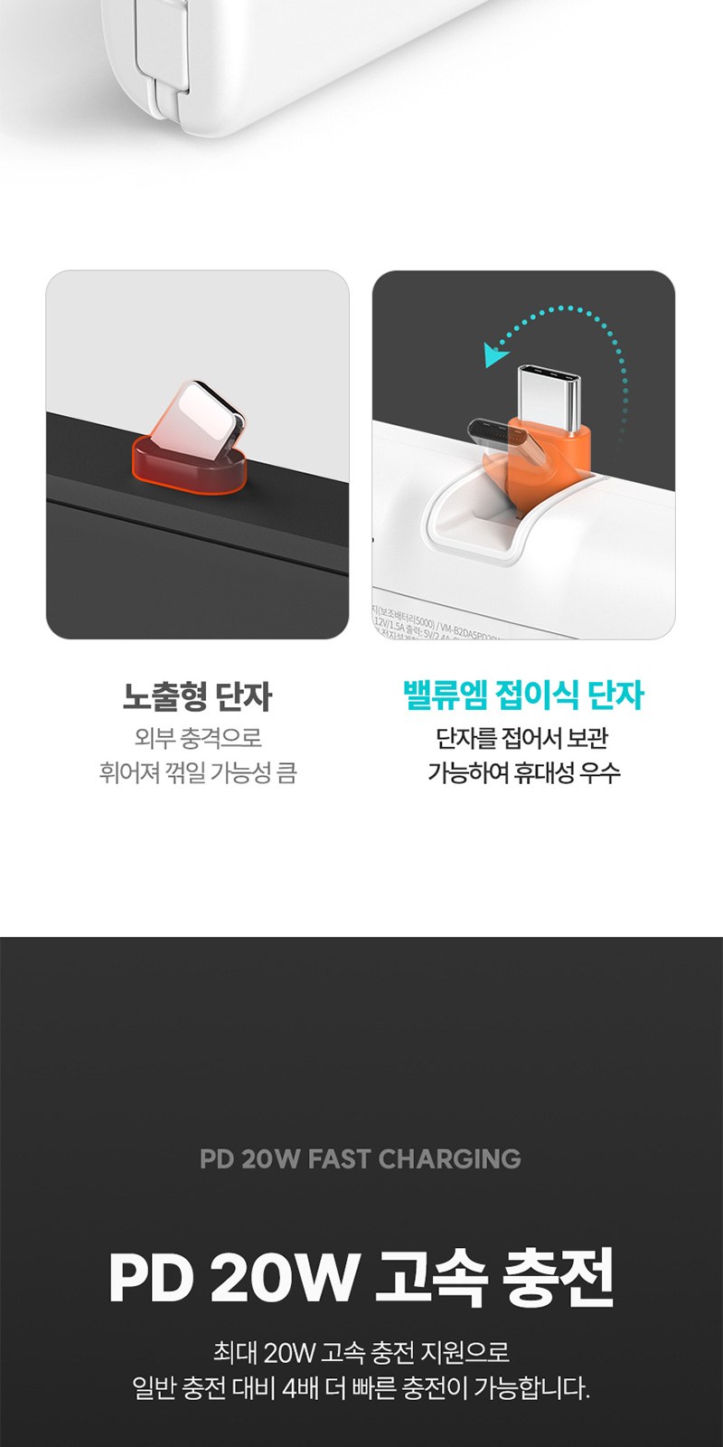 접이식 도킹보조배터리5000mAh+굿즈패키지 상세 이미지