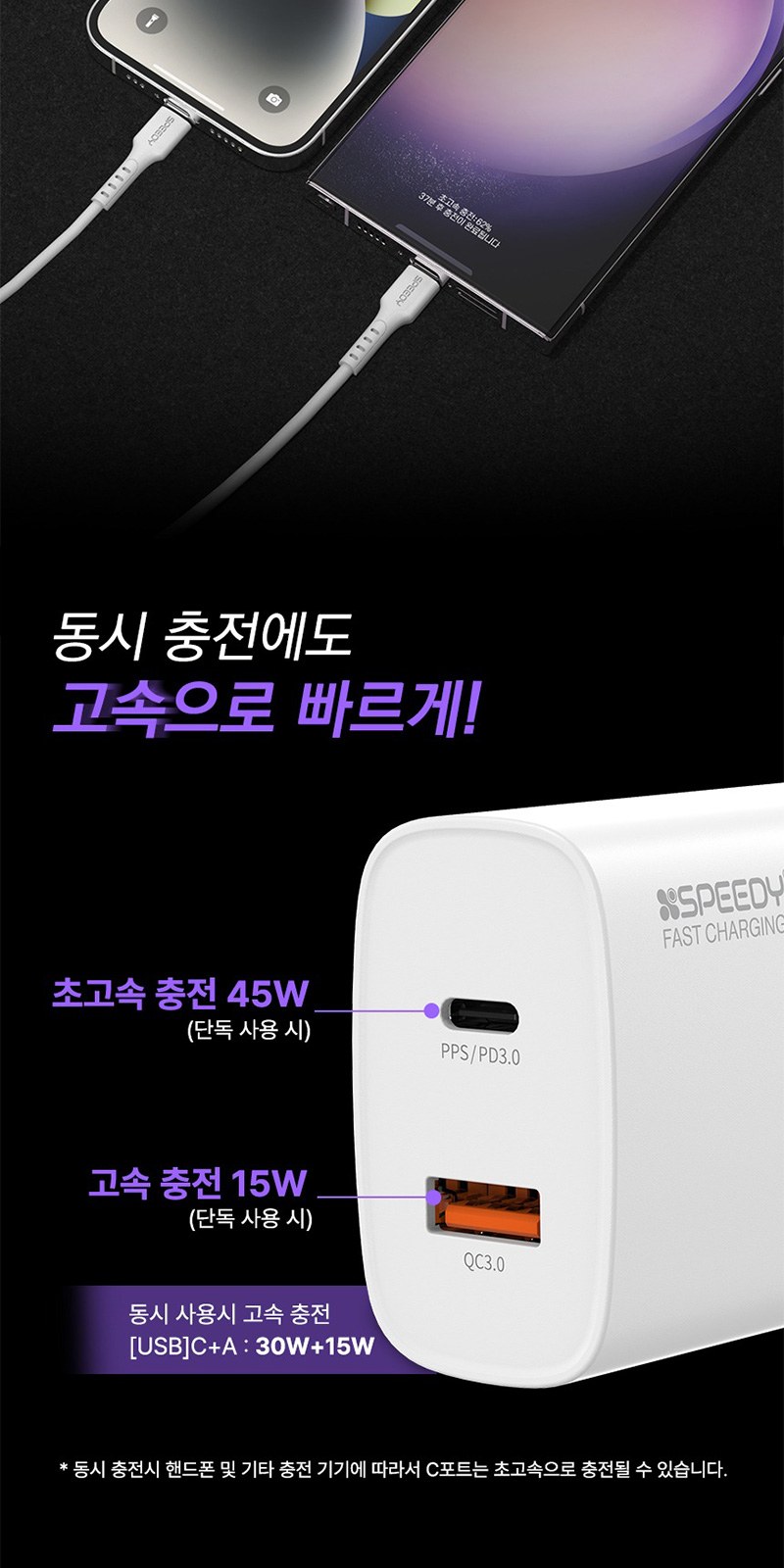 2포트 초고속 충전기 45W+굿즈패키지 상세 이미지