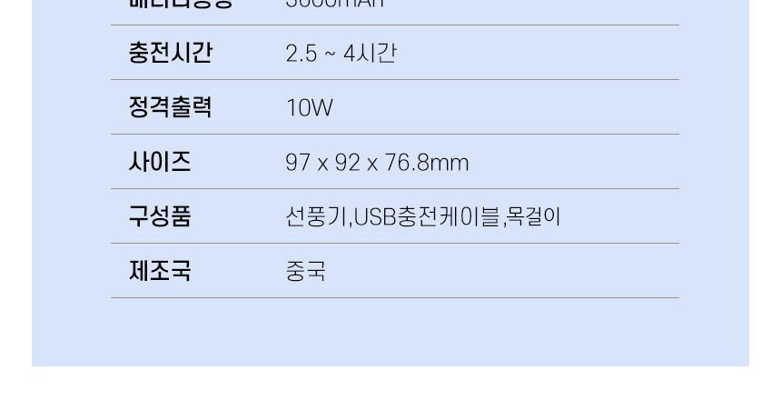 프리미엄 탁상겸용 터보 허리선풍기 데일리 무선 충전 휴대용 바디 선풍기 상세 이미지