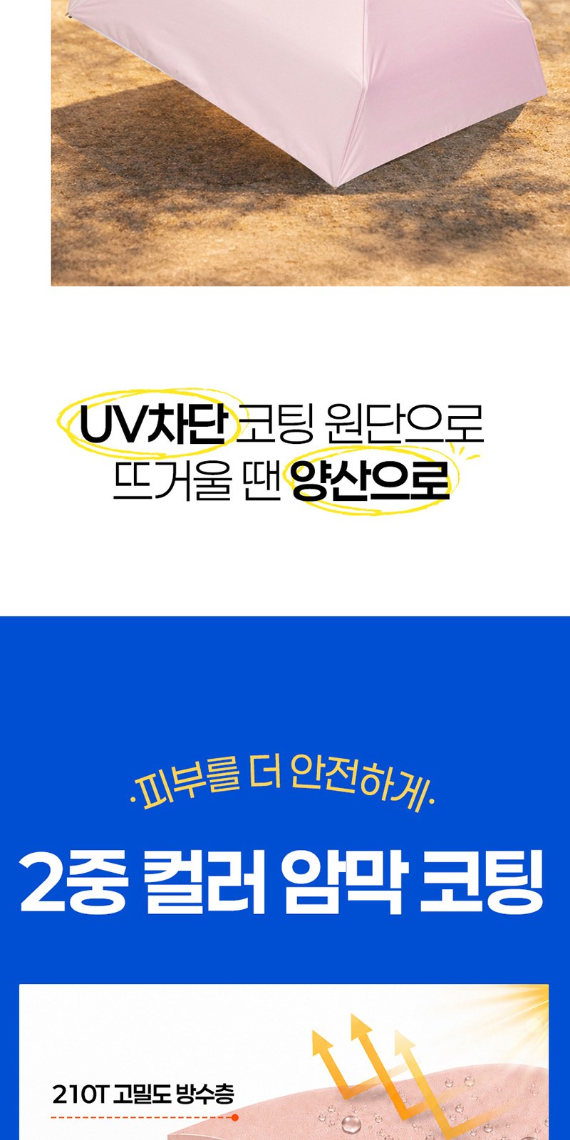 레스쁘리 2P 선풍기세트 B (쿨샷미니 핸디선풍기+포켓 우양산) 상세 이미지