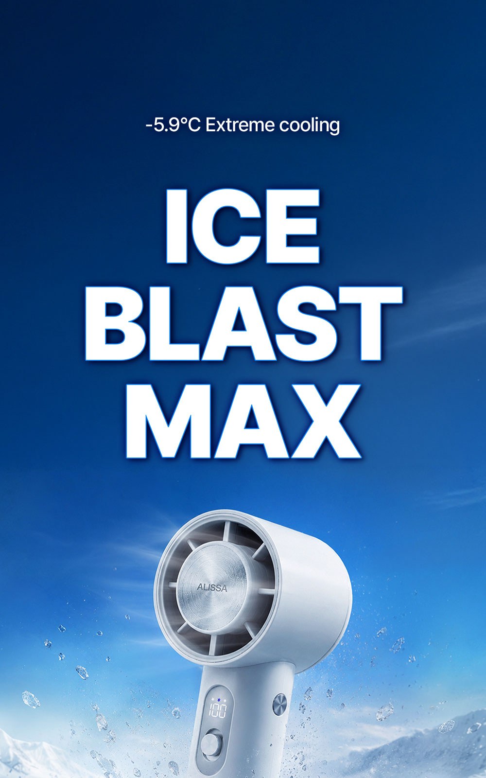 알리사 100단 ICE BLAST MAX 휴대용 선풍기 상세 이미지